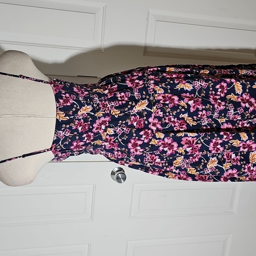 Old Navy Sun Dress. Floral Spaghetti Strap Dress. Size Small. Linen/rayon Cruise - Picture 6 of 12